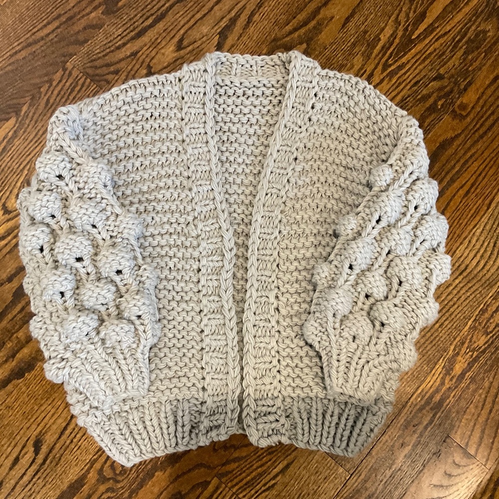 VICI Knit Puff Sleeve Cardigan - One Size